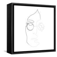 John Lennon Line Drawing-Logan Huxley-Framed Stretched Canvas