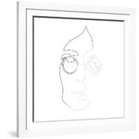 John Lennon Line Drawing-Logan Huxley-Framed Art Print