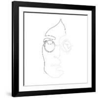 John Lennon Line Drawing-Logan Huxley-Framed Art Print