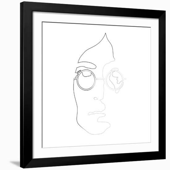 John Lennon Line Drawing-Logan Huxley-Framed Art Print