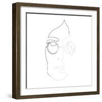 John Lennon Line Drawing-Logan Huxley-Framed Art Print