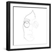 John Lennon Line Drawing-Logan Huxley-Framed Art Print