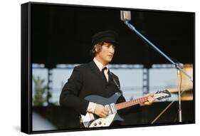 John Lennon Playing Guitar-null-Framed Stretched Canvas