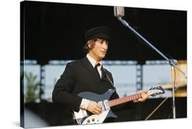 John Lennon Playing Guitar-null-Stretched Canvas