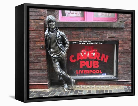 John Lennon Sculpture, Mathew Street, Liverpool, Merseyside, England, United Kingdom, Europe-Wendy Connett-Framed Stretched Canvas