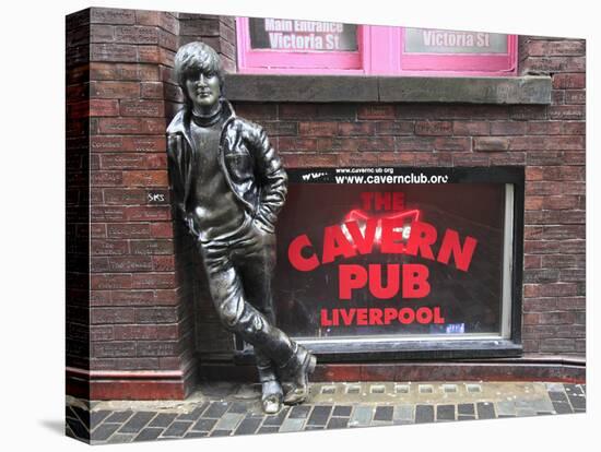 John Lennon Sculpture, Mathew Street, Liverpool, Merseyside, England, United Kingdom, Europe-Wendy Connett-Stretched Canvas