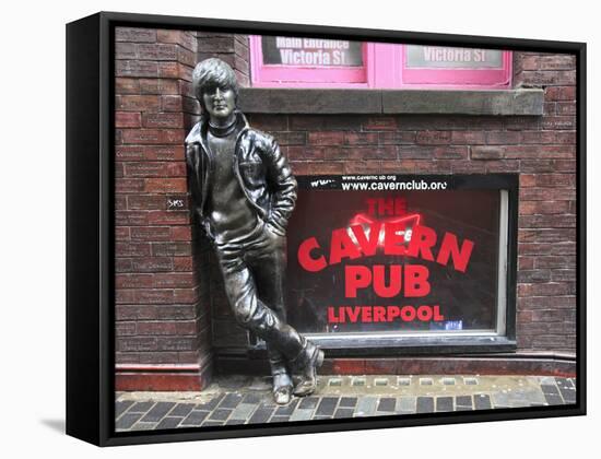 John Lennon Sculpture, Mathew Street, Liverpool, Merseyside, England, United Kingdom, Europe-Wendy Connett-Framed Stretched Canvas