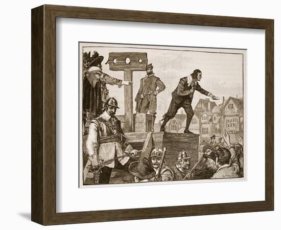 John Lilburne on the Pillory, Illustration from 'Cassell's Illustrated History of England'-English School-Framed Giclee Print