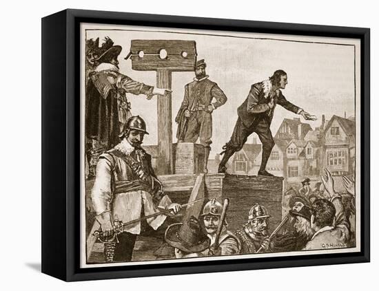 John Lilburne on the Pillory, Illustration from 'Cassell's Illustrated History of England'-English School-Framed Stretched Canvas