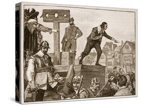 John Lilburne on the Pillory, Illustration from 'Cassell's Illustrated History of England'-English School-Stretched Canvas