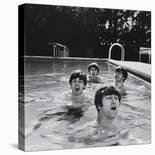 Paul McCartney, George Harrison, John Lennon and Ringo Starr Taking a Dip in a Swimming Pool-John Loengard-Stretched Canvas