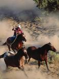 Cowboy Roping Horses-John Luke-Photographic Print