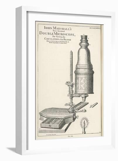 John Marshall's New Invented Double Microscope for Viewing the Circulation of the Blood-I. Sturt-Framed Art Print