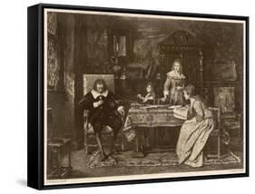 John Milton, Blind in Old Age, Dictates 'Paradise Lost' to His Three Daughters-null-Framed Stretched Canvas