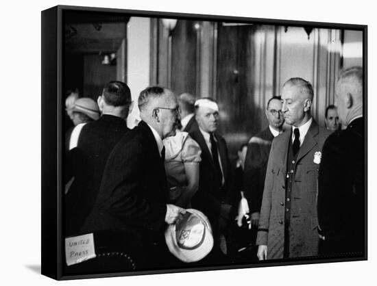 John Mooney Being Refused an Interview with His Brother Tom Mooney-Peter Stackpole-Framed Stretched Canvas