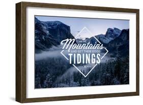 John Muir - Climb the Mountains Good Tidings-Lantern Press-Framed Art Print