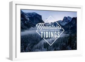 John Muir - Climb the Mountains Good Tidings-Lantern Press-Framed Art Print