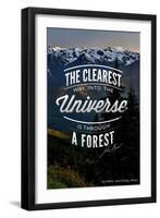 John Muir - the Clearest Way - Olympic National Park-Lantern Press-Framed Art Print