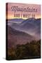 John Muir - the Mountains are Calling - Great Smoky Mountains - Sunset-Lantern Press-Stretched Canvas