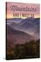 John Muir - the Mountains are Calling - Hiawassee, Georgia - Sunset-Lantern Press-Stretched Canvas