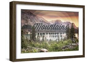 John Muir - the Mountains are Calling - Montana - Circle-Lantern Press-Framed Art Print