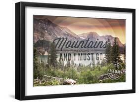 John Muir - the Mountains are Calling - Montana - Circle-Lantern Press-Framed Art Print