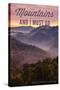 John Muir - the Mountains are Calling - North Georgia Mountains - Sunset-Lantern Press-Stretched Canvas