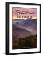 John Muir - the Mountains are Calling - North Georgia Mountains - Sunset-Lantern Press-Framed Art Print