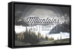 John Muir - the Mountains are Calling - Olympic National Park-Lantern Press-Framed Stretched Canvas