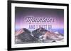John Muir - the Mountains are Calling - Rocky Mountain National Park - Sunset - Circle-Lantern Press-Framed Premium Giclee Print