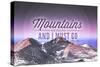 John Muir - the Mountains are Calling - Rocky Mountains (Quote Only) - Sunset - Circle-Lantern Press-Stretched Canvas