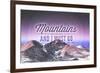 John Muir - the Mountains are Calling - Rocky Mountains (Quote Only) - Sunset - Circle-Lantern Press-Framed Premium Giclee Print