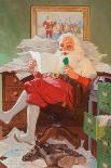 Santa Reading Christmas Letters-John Newton Howitt-Art Print