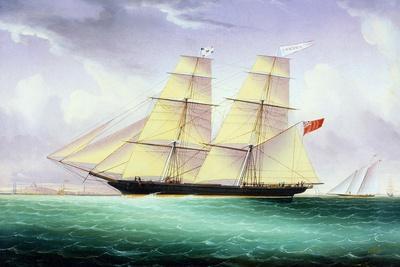 Merchant Brig America Off Boston