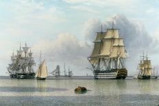 H.M.S. Britannia and Other Shipping in Calm Waters-John Of Hull Ward-Giclee Print