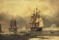 The 'Swan' and 'Isabella' Whaling in the Arctic-John of Hull Ward-Framed Giclee Print