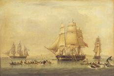 The 'Swan' and 'Isabella' Whaling in the Arctic-John of Hull Ward-Stretched Canvas