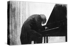John Ogdon at the Piano in the Great Hall, Exeter University, 1979-George Adamson-Stretched Canvas