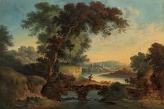 Landscape with Castle and Bridge-John Oldfield-Stretched Canvas