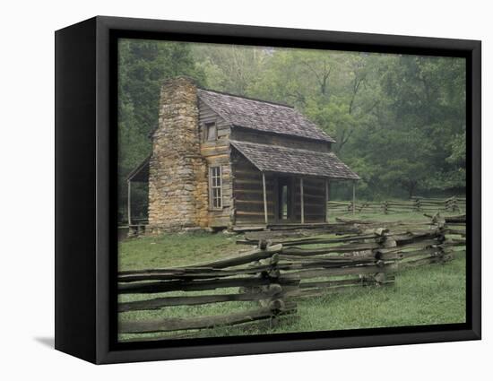 John Oliver Cabin in Cades Cove, Great Smoky Mountains National Park, Tennessee, USA-Adam Jones-Framed Stretched Canvas