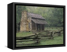 John Oliver Cabin in Cades Cove, Great Smoky Mountains National Park, Tennessee, USA-Adam Jones-Framed Stretched Canvas