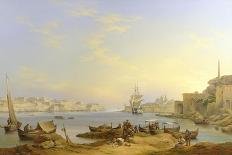 Grand Harbour, Valletta, Malta, 1850-John or Giovanni Schranz-Framed Giclee Print