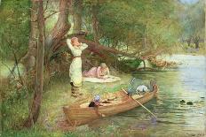 A Day on the River-John Parker-Framed Stretched Canvas