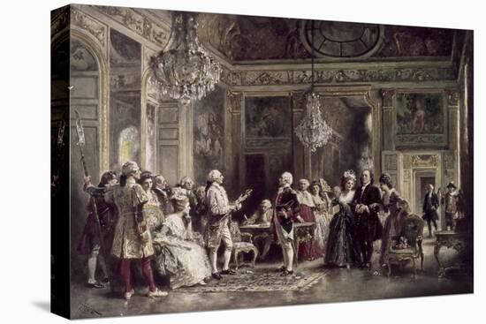 John Paul Jones and Benjamin Franklin at Louis XVI's Court-Jean Leon Gerome Ferris-Stretched Canvas