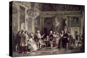 John Paul Jones and Benjamin Franklin at Louis XVI's Court-Jean Leon Gerome Ferris-Stretched Canvas