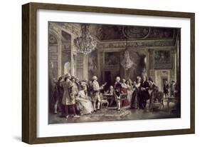 John Paul Jones and Benjamin Franklin at Louis XVI's Court-Jean Leon Gerome Ferris-Framed Giclee Print