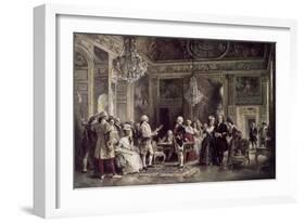 John Paul Jones and Benjamin Franklin at Louis XVI's Court-Jean Leon Gerome Ferris-Framed Giclee Print