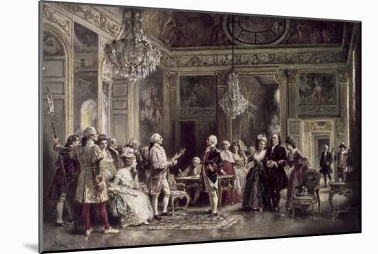 John Paul Jones and Benjamin Franklin at Louis XVI's Court-Jean Leon Gerome Ferris-Mounted Giclee Print