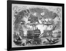 John Paul Jones, Commanding the Bonhomme Richard, Defeats Hms Serapis on 23rd September 1779-Alonzo Chappel-Framed Giclee Print