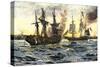 John Paul Jones in Command of the Ranger in Battle with the British Ship Drake-null-Stretched Canvas